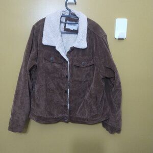 VTG Y2K Reserve Fairfax Crop Sherpa-Lined Corduroy Cotton Blend Jacket 2X Indie